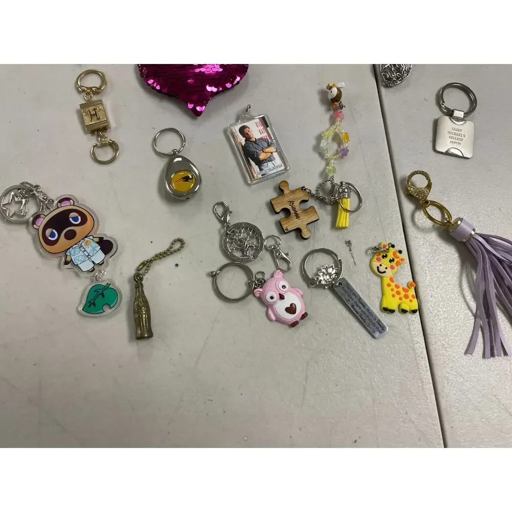 Vtg Mixed Lot of 15+ Novelty Keychains Cute Animals Tassel Beaded Souvenir